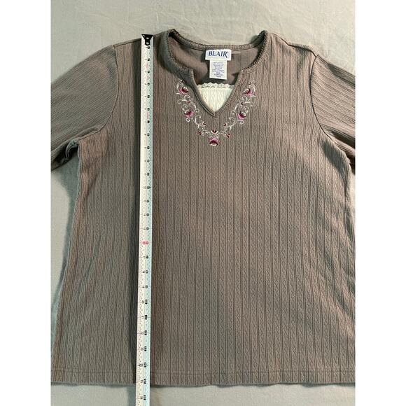 Vtg. BLAIR Top with Embroidered detail SZ Med - Picture 7 of 7